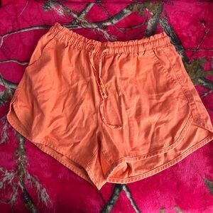 Women's Orange Casual Shorts